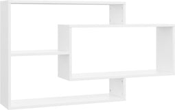 vidaXL - Wandschappen - 104x20x58,5 - cm - bewerkt - hout - wit