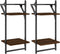 vidaXL - Wandschappen - 2-laags - met - stangen - 2 - st - 30x25x65 - cm - bruineiken