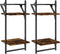vidaXL - Wandschappen - 2-laags - met - stangen - 2 - st - 30x25x65 - cm - gerookt - eiken