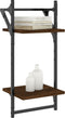 vidaXL - Wandschappen - 2-laags - met - stangen - 2 - st - 30x25x65 - cm - bruineiken