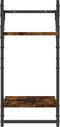 vidaXL - Wandschappen - 2-laags - met - stangen - 2 - st - 30x25x65 - cm - gerookt - eiken