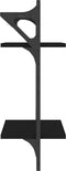 vidaXL - Wandschappen - 2-laags - met - stangen - 2 - st - 30x25x65 - cm - zwart