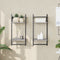 vidaXL - Wandschappen - 2-laags - met - stangen - 2 - st - 30x25x65 - cm - grijs - sonoma