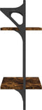 vidaXL - Wandschappen - 2-laags - met - stangen - 2 - st - 30x25x65 - cm - gerookt - eiken