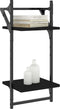 vidaXL - Wandschappen - 2-laags - met - stangen - 2 - st - 30x25x65 - cm - zwart