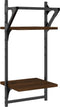 vidaXL - Wandschappen - 2-laags - met - stangen - 2 - st - 30x25x65 - cm - bruineiken