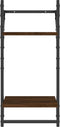 vidaXL - Wandschappen - 2-laags - met - stangen - 2 - st - 30x25x65 - cm - bruineiken