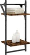 vidaXL - Wandschappen - 2-laags - met - stangen - 2 - st - 30x25x65 - cm - gerookt - eiken