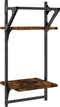 vidaXL - Wandschappen - 2-laags - met - stangen - 2 - st - 30x25x65 - cm - gerookt - eiken