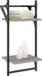 vidaXL - Wandschappen - 2-laags - met - stangen - 2 - st - 30x25x65 - cm - grijs - sonoma