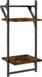 vidaXL - Wandschappen - 2-laags - met - stangen - 2 - st - 30x25x65 - cm - gerookt - eiken