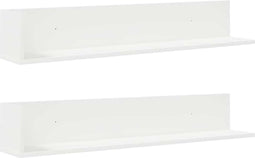 vidaXL - Wandschappen - 2 - st - 100x16,5x16,5 - cm - bewerkt - hout - wit