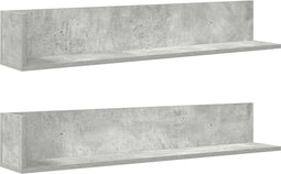 vidaXL - Wandschappen - 2 - st - 100x16,5x16,5 - cm - spaanplaat - betongrijs