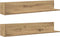 vidaXL - Wandschappen - 2 - st - 100x16,5x16,5cm - bewerkt - hout - artisanaal - eiken