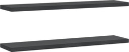 vidaXL - Wandschappen - 2 - st - 100x23,5x3 - cm - roestvrijstaal - zwart