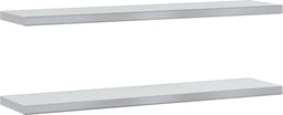 vidaXL - Wandschappen - 2 - st - 100x23,5x3 - cm - roestvrijstaal - zilverkleurig