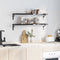 vidaXL - Wandschappen - 2 - st - 100x23,5x3 - cm - roestvrijstaal - zwart