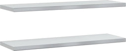 vidaXL - Wandschappen - 2 - st - 100x30x3 - cm - roestvrijstaal - zilverkleurig