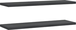 vidaXL - Wandschappen - 2 - st - 100x30x3 - cm - roestvrijstaal - zwart