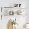 vidaXL - Wandschappen - 2 - st - 100x30x3 - cm - roestvrijstaal - zilverkleurig