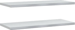vidaXL - Wandschappen - 2 - st - 100x40x3 - cm - roestvrijstaal - zilverkleurig