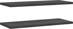 vidaXL - Wandschappen - 2 - st - 100x40x3 - cm - roestvrijstaal - zwart