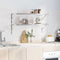 vidaXL - Wandschappen - 2 - st - 100x40x3 - cm - roestvrijstaal - zilverkleurig