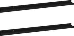 vidaXL - Wandschappen - 2 - st - 100x9x3 - cm - zwart