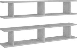 vidaXL - Wandschappen - 2 - st - 105x18x20 - cm - spaanplaat - betongrijs