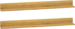 vidaXL - Wandschappen - 2 - st - 110x10x10 - cm - massief - teakhout