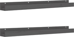 vidaXL - Wandschappen - 2 - st - 110x12x9 - cm - massief - grenenhout - grijs