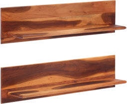 vidaXL - Wandschappen - 2 - st - 112x20x26 - cm - massief - acaciahout