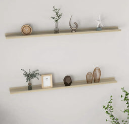 vidaXL - Wandschappen - 2 - st - 115x9x3 - cm - sonoma - eikenkleurig