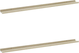 vidaXL - Wandschappen - 2 - st - 115x9x3 - cm - wit - en - sonoma - eikenkleurig