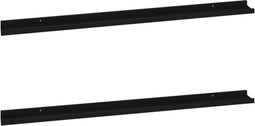 vidaXL - Wandschappen - 2 - st - 115x9x3 - cm - zwart