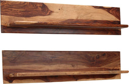 vidaXL - Wandschappen - 2 - st - 118x26x20 - cm - massief - sheeshamhout