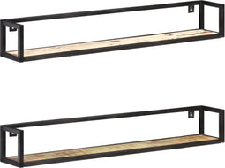 vidaXL - Wandschappen - 2 - st - 120 - cm - massief - gerecycled - hout