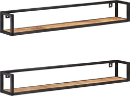 vidaXL - Wandschappen - 2 - st - 120 - cm - ruw - mangohout