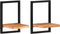 vidaXL - Wandschappen - 2 - st - 25x25x35 - cm - massief - acaciahout - en - staal