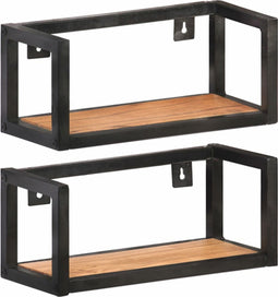 vidaXL - Wandschappen - 2 - st - 40 - cm - massief - acaciahout