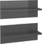 vidaXL - Wandschappen - 2 - st - 40x11,5x18 - cm - hoogglans - grijs