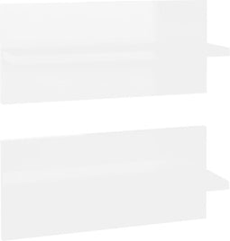 vidaXL - Wandschappen - 2 - st - 40x11,5x18 - cm - hoogglans - wit