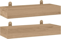 vidaXL - Wandschappen - 2 - st - 40x15x4 - cm - massief - teakhout