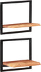 vidaXL - Wandschappen - 2 - st - 40x24x35 - cm - massief - acaciahout - en - staal