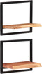 vidaXL - Wandschappen - 2 - st - 40x24x35 - cm - massief - acaciahout - en - staal