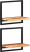 vidaXL - Wandschappen - 2 - st - 40x24x35 - cm - massief - acaciahout - en - staal