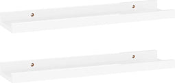vidaXL - Wandschappen - 2 - st - 40x9x3 - cm - hoogglans - wit