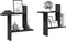 vidaXL - Wandschappen - 2 - st - 50x12x50 - cm - bewerkt - hout - zwart