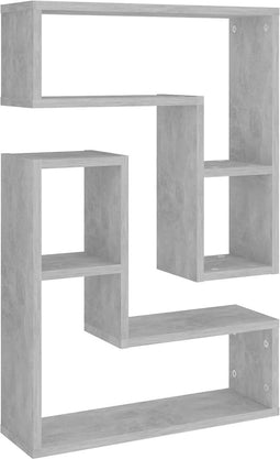 vidaXL - Wandschappen - 2 - st - 50x15x50 - cm - bewerkt - hout - betongrijs