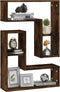 vidaXL - Wandschappen - 2 - st - 50x15x50 - cm - bewerkt - hout - gerookt - eikenkleurig